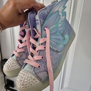 Twinkle Wishes Glitter Butterfly Sneakers Size 2